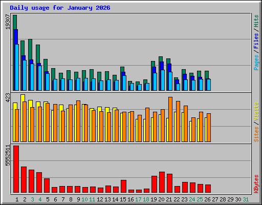 Daily usage for January 2026