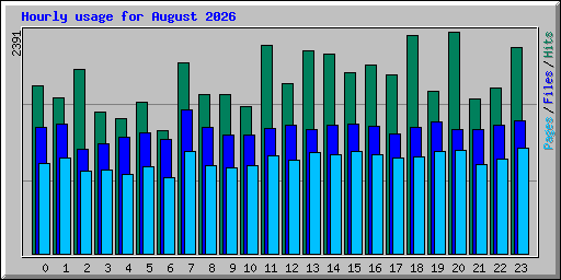 Hourly usage for August 2026